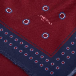 STOLA BORDEAUX IN LANA Decorazioni floreali
