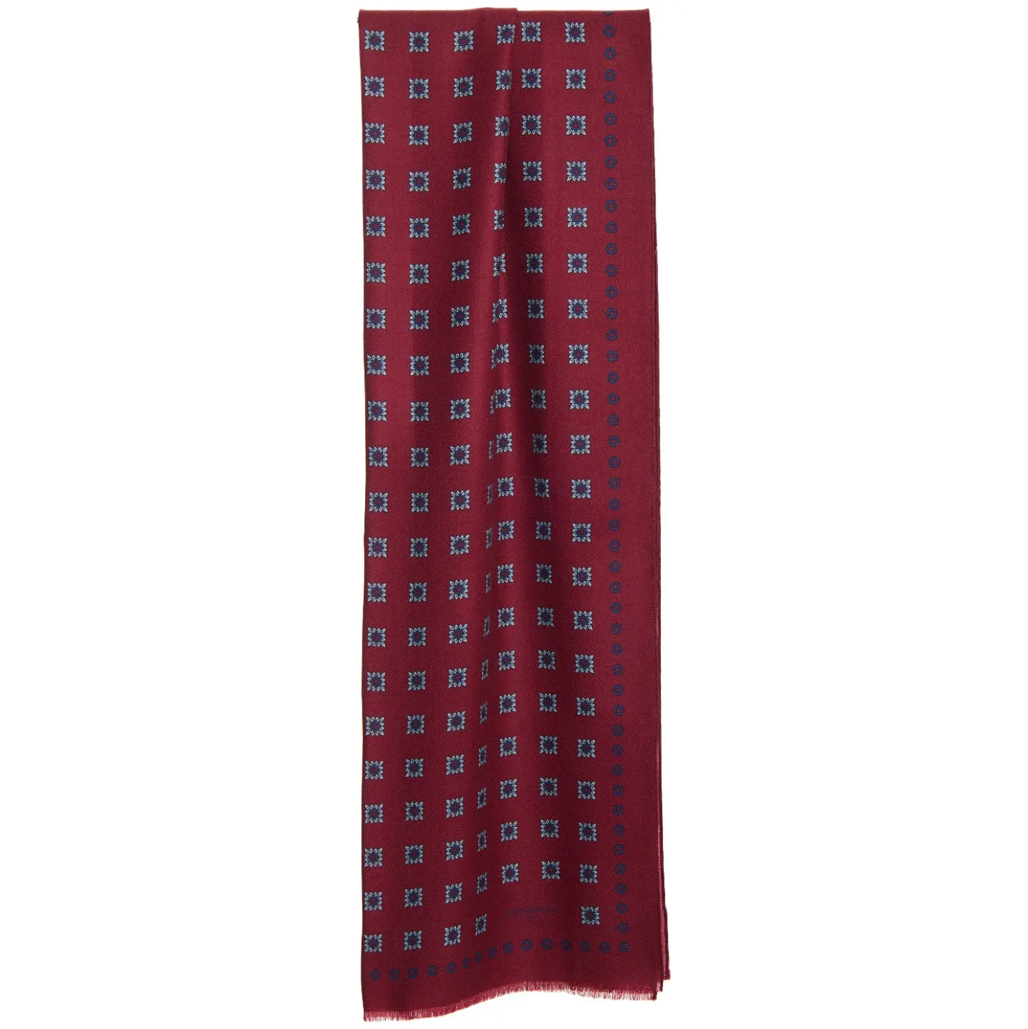 STOLA BORDEAUX IN LANA Decorazioni floreali