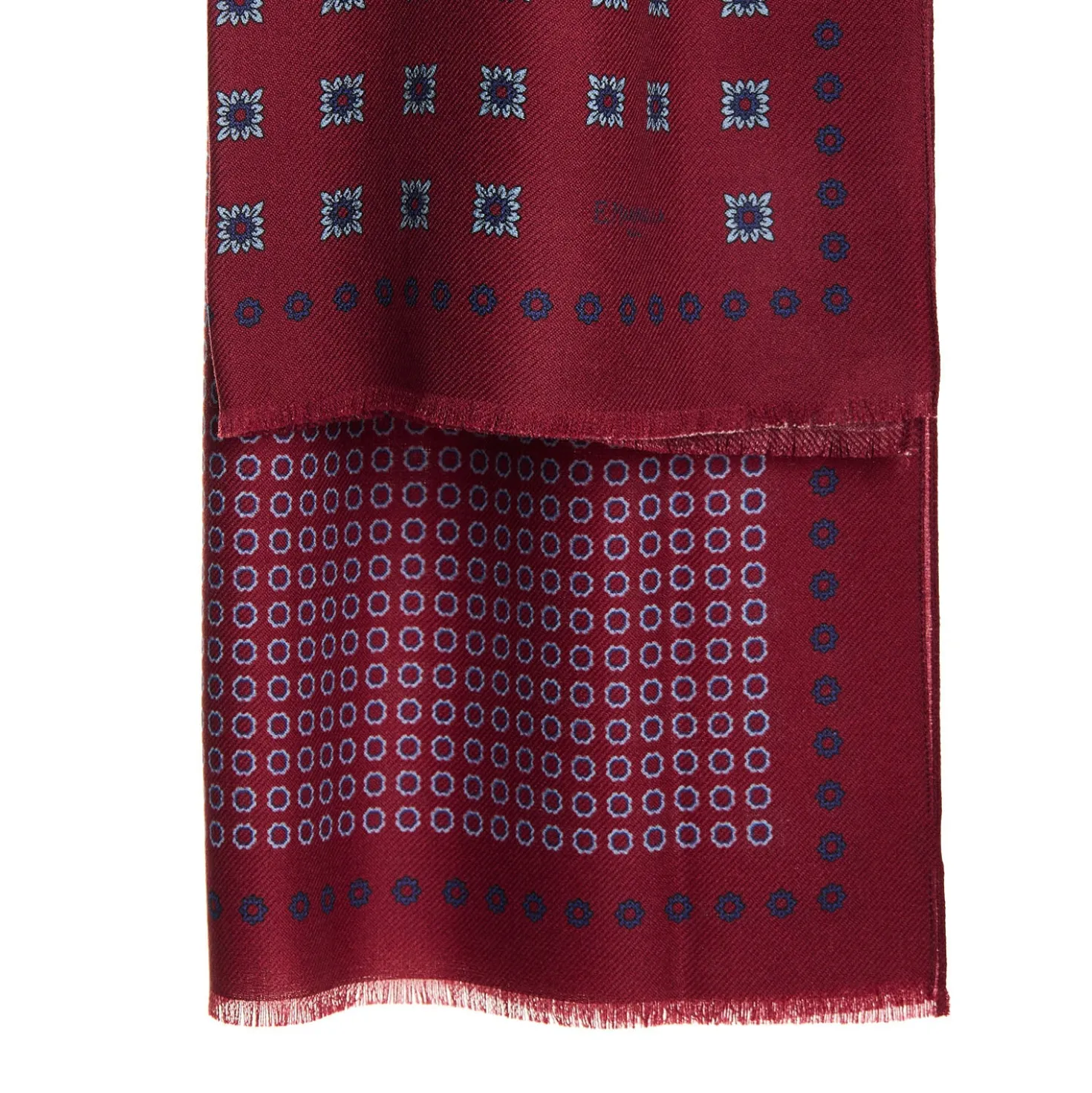 STOLA BORDEAUX IN LANA Decorazioni floreali