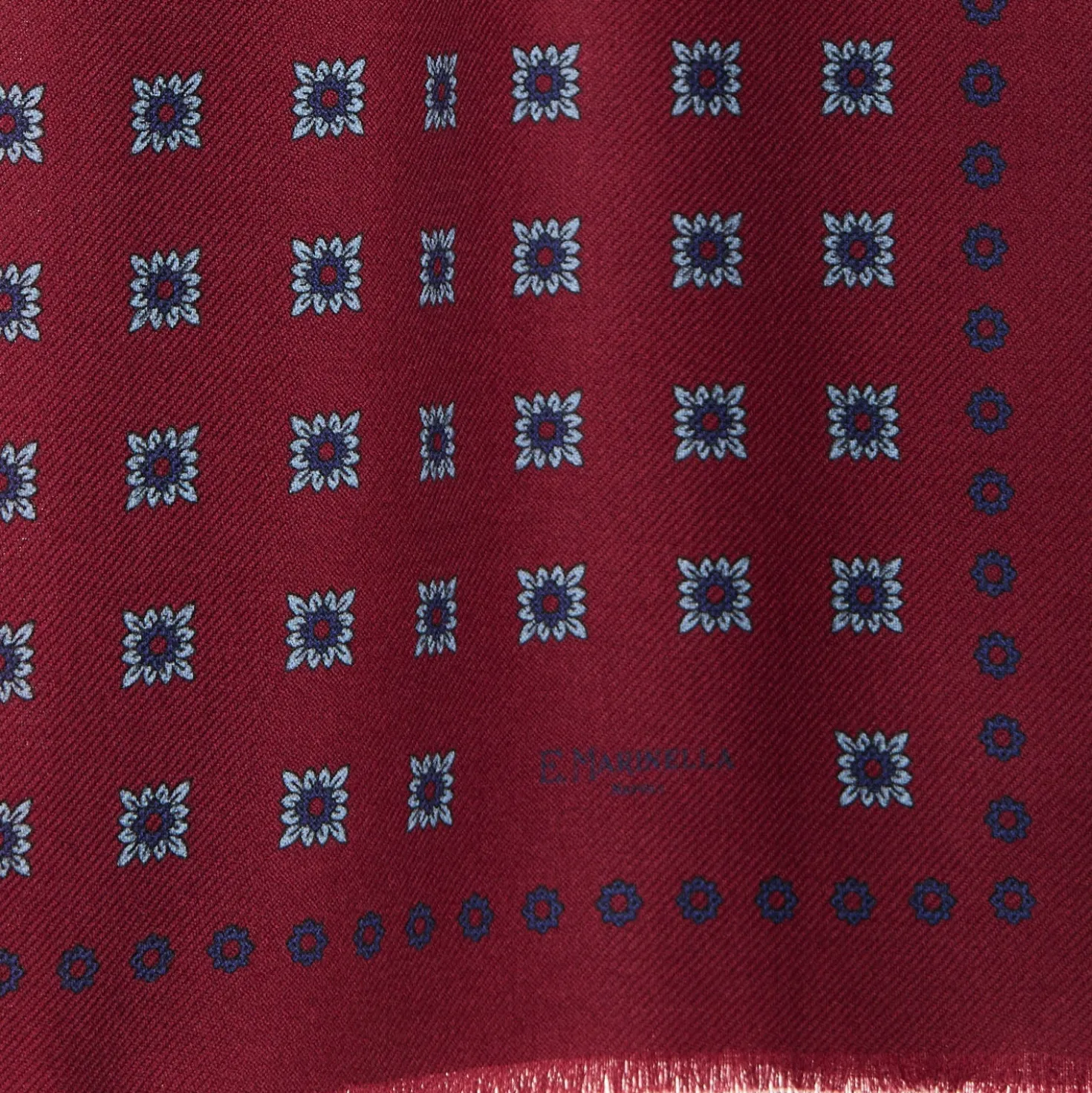 STOLA BORDEAUX IN LANA Decorazioni floreali
