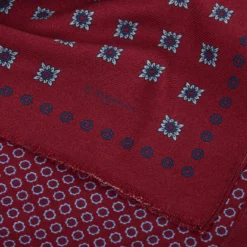 STOLA BORDEAUX IN LANA Decorazioni floreali