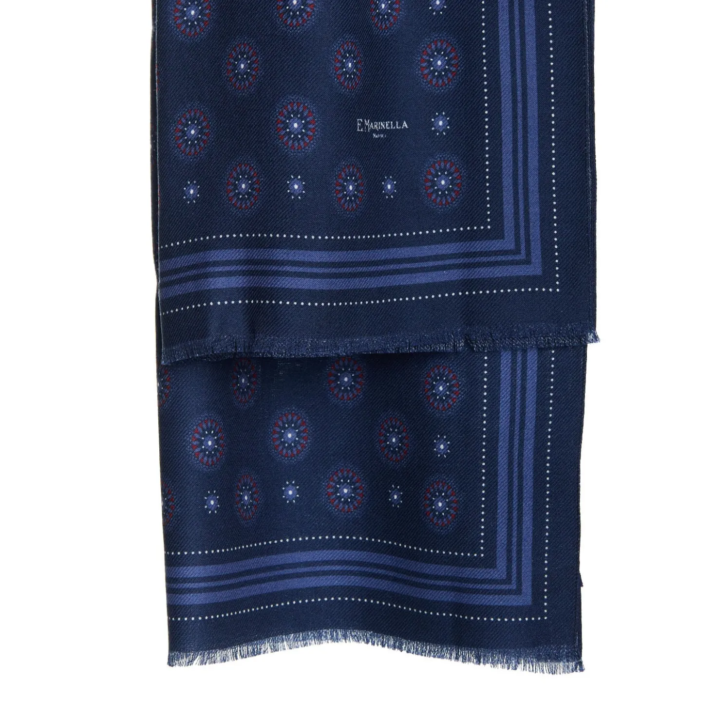 STOLA DARK BLUE IN LANA Decorazioni floreali