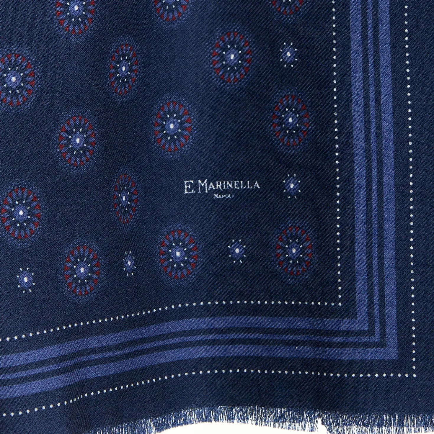 STOLA DARK BLUE IN LANA Decorazioni floreali