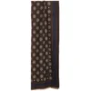 STOLA DARK BROWN IN LANA Decorazioni floreali