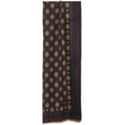 STOLA DARK BROWN IN LANA Decorazioni floreali
