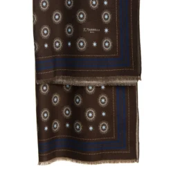 STOLA DARK BROWN IN LANA Decorazioni floreali