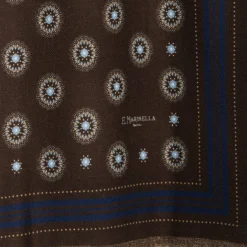 STOLA DARK BROWN IN LANA Decorazioni floreali