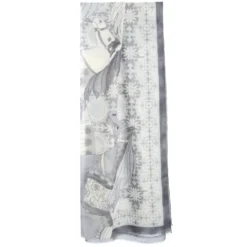 STOLA GRIGIA IN CASHMERE Collezione elefanti