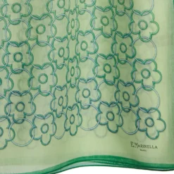 STOLA IN VOILE DI COTONE E SETA VERDE Fiore monogram 100