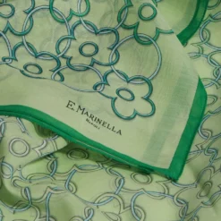 STOLA IN VOILE DI COTONE E SETA VERDE Fiore monogram 100