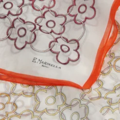 STOLA IN VOILE DI COTONE E SETA ARANCIONE Fiore monogram 100