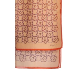 STOLA IN VOILE DI COTONE E SETA ARANCIONE Fiore monogram 100