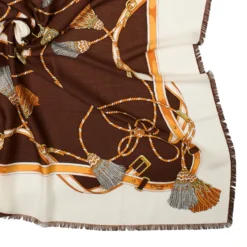 STOLA MARRONE 115 IN LANA, SETA E CASHMERE Nappine e chiavi