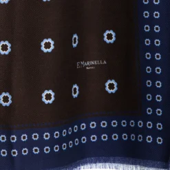 STOLA MARRONE SCURO IN LANA Decorazioni floreali