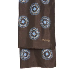 STOLA MARRONE SCURO IN SETA MADDER Collezione floreale