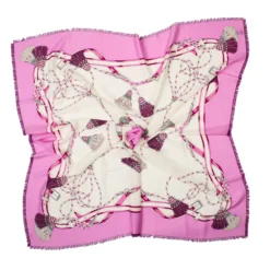 STOLA ROSA 115 IN LANA, SETA E CASHMERE Nappine e chiavi