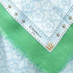 STOLA VERDE 115 IN LANA, SETA E CASHMERE Fiori d’archivio