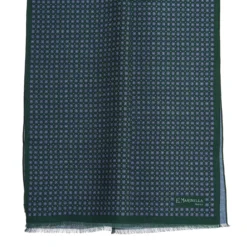 STOLA VERDE SCURO In lana con decorazioni floreali