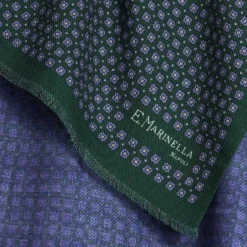 STOLA VERDE SCURO In lana con decorazioni floreali