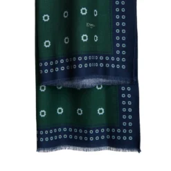 STOLA VERDE SCURO IN LANA Decorazioni floreali
