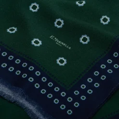 STOLA VERDE SCURO IN LANA Decorazioni floreali