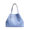 TOTE BAG AZZURRO POLVERE In pelle martellata