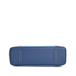TOTE BAG MIDI AZZURRO POLVERE In suede e pelle