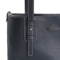 TOTE BAG MIDI BLU SCURO In pelle martellata
