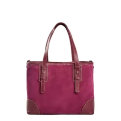 TOTE BAG MIDI BORDEAUX In suede e pelle