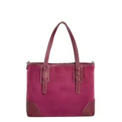TOTE BAG MIDI BORDEAUX In suede e pelle