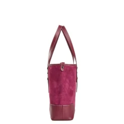 TOTE BAG MIDI BORDEAUX In suede e pelle
