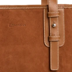 TOTE BAG MIDI COLOR CUOIO In suede e pelle