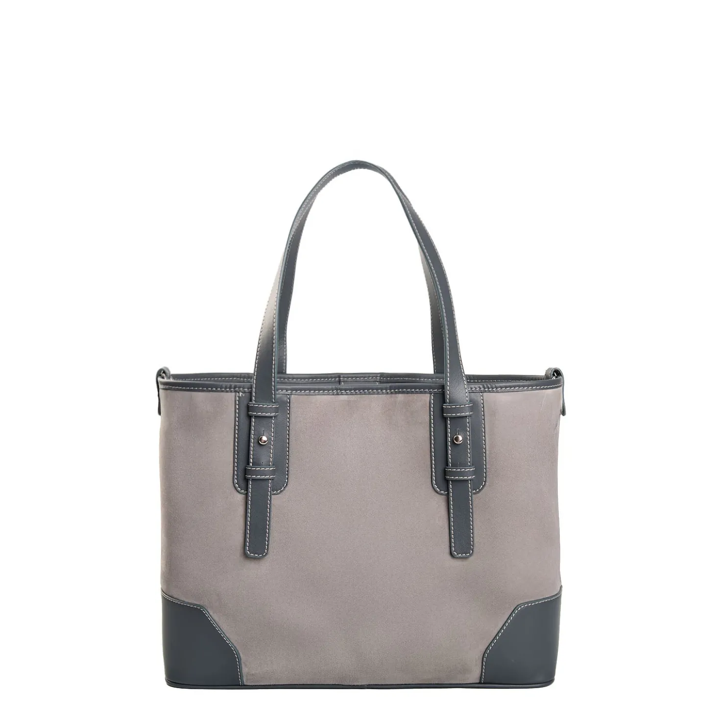 TOTE BAG MIDI GRIGIA In suede e pelle