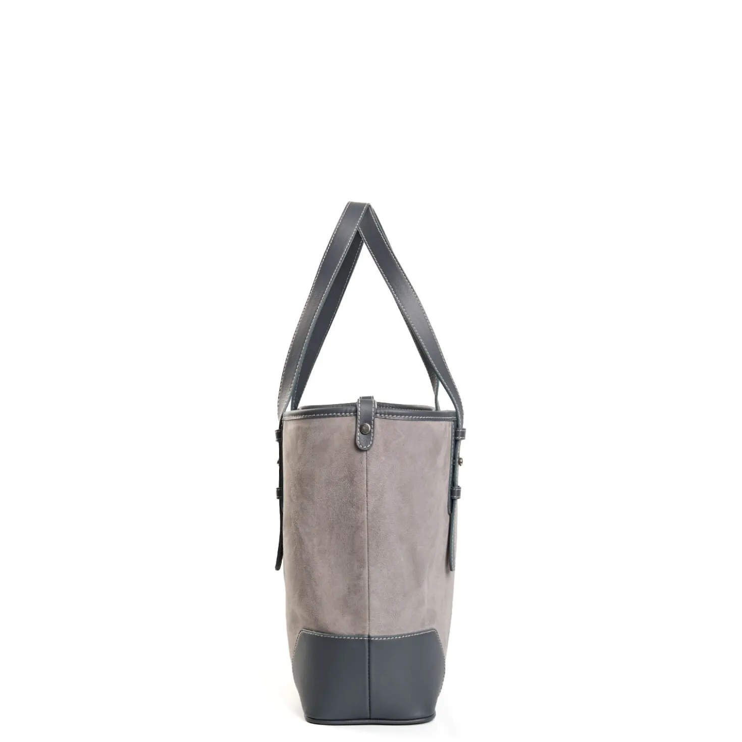 TOTE BAG MIDI GRIGIA In suede e pelle