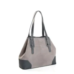 TOTE BAG MIDI GRIGIA In suede e pelle