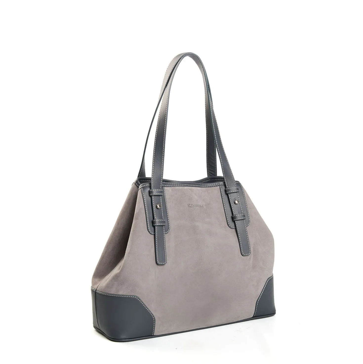 TOTE BAG MIDI GRIGIA In suede e pelle