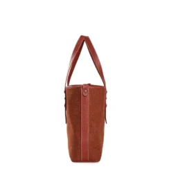 TOTE BAG MIDI MARRONE CHIARO In lana e pelle