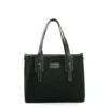 TOTE BAG MIDI VERDE SCURO In lana e pelle