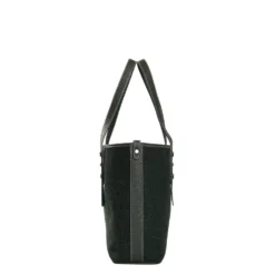 TOTE BAG MIDI VERDE SCURO In lana e pelle