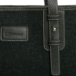 TOTE BAG MIDI VERDE SCURO In lana e pelle