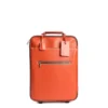 TROLLEY SEMIRIGIDO ARANCIONE In pelle martellata