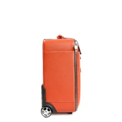 TROLLEY SEMIRIGIDO ARANCIONE In pelle martellata