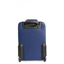 TROLLEY SEMIRIGIDO BLU In pelle martellata