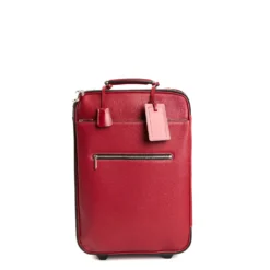 TROLLEY SEMIRIGIDO ROSSO In pelle martellata
