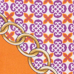 TWILLY IN SETA ARANCIONE Microfantasia fiore