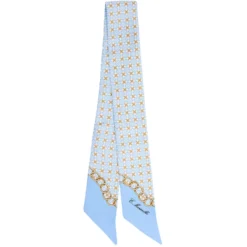 TWILLY IN SETA AZZURRO Microfantasia fiore