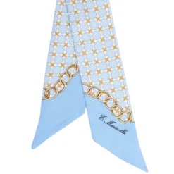 TWILLY IN SETA AZZURRO Microfantasia fiore