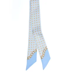 TWILLY IN SETA AZZURRO Microfantasia fiore