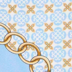 TWILLY IN SETA AZZURRO Microfantasia fiore
