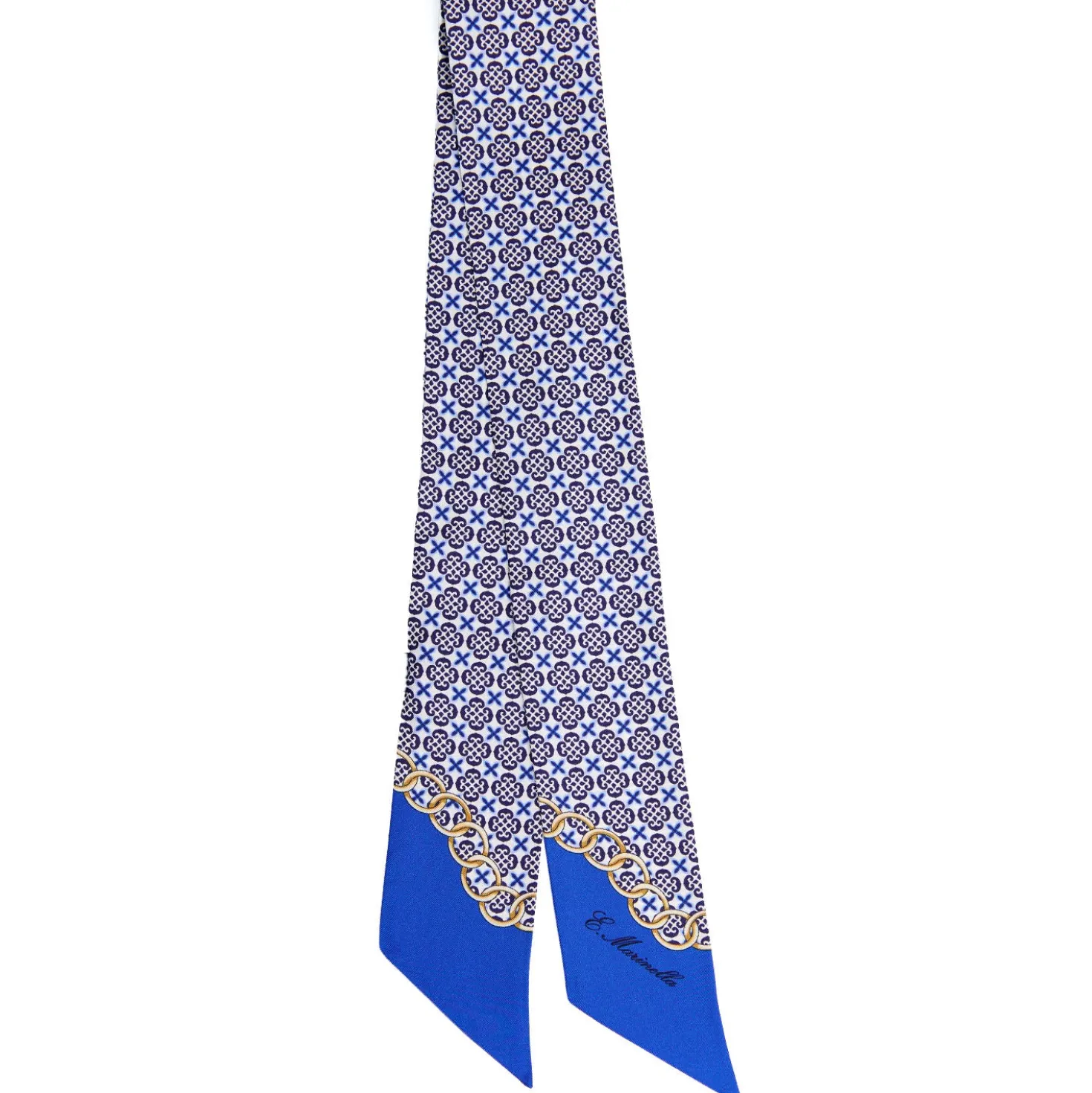TWILLY IN SETA BLUETTE Microfantasia fiore